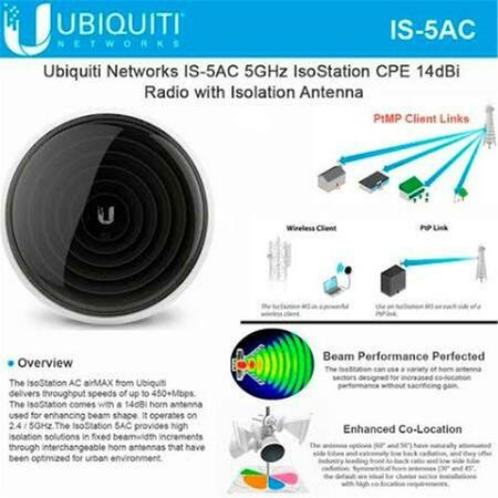 UBIQUITI NETWORKS 5 Ghz Isostation Airmax AC CBE Wireless Bridge IS-5AC-US